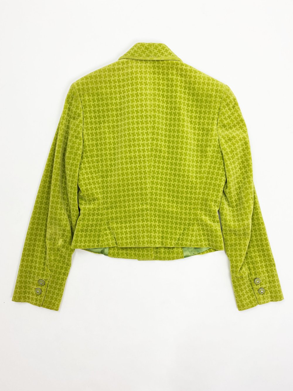 Gianni Versace Versus 90s green velvet skirt suit — JAMES VELORIA