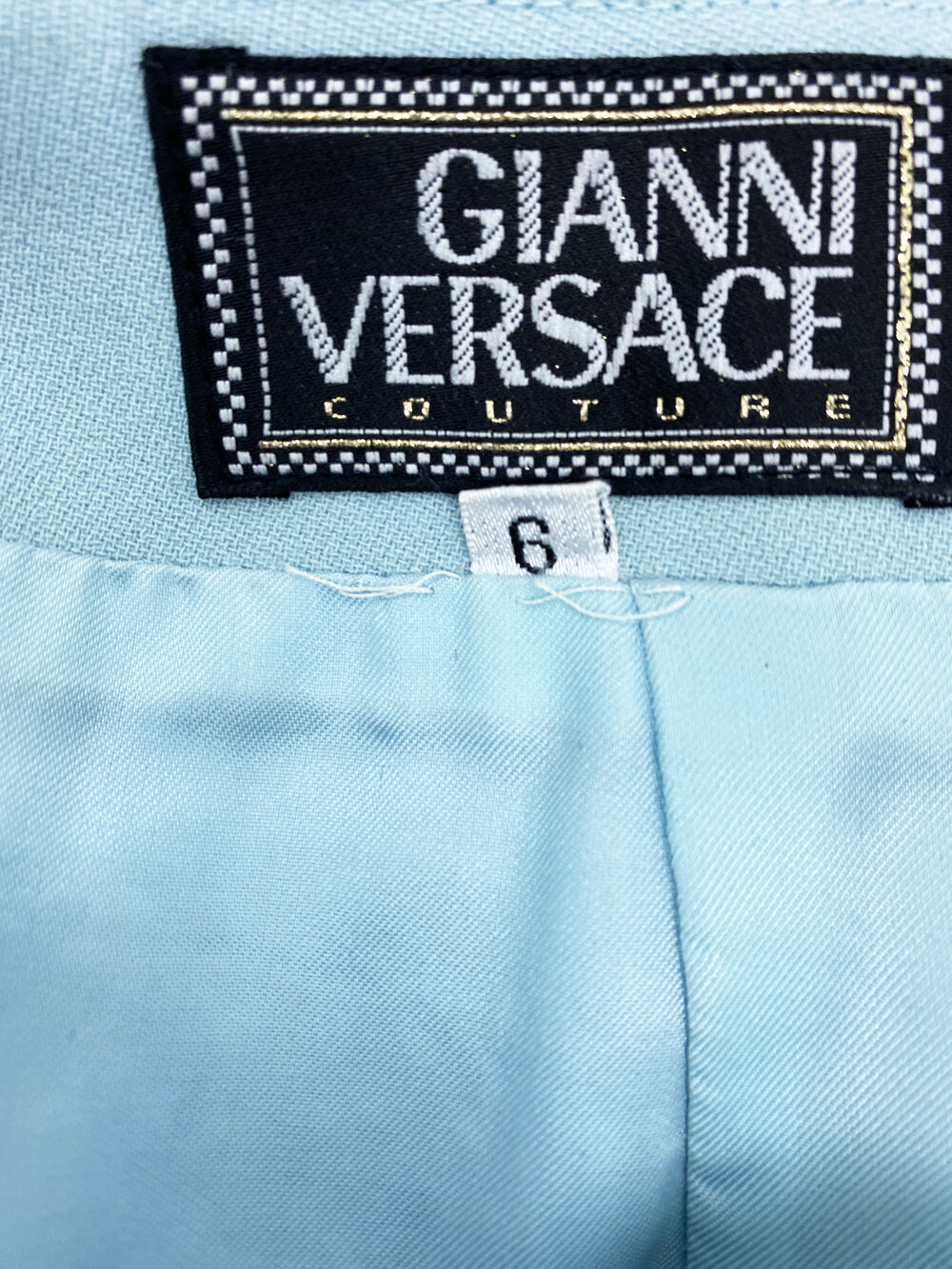 Gianni Versace F/W 1994 baby blue skirt suit — JAMES VELORIA