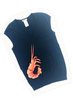レア クロエ ロブスター ニット Chloe Lobster Top 2002 Chloe S/S 2002 lobster applique top — JAMES VELORIA