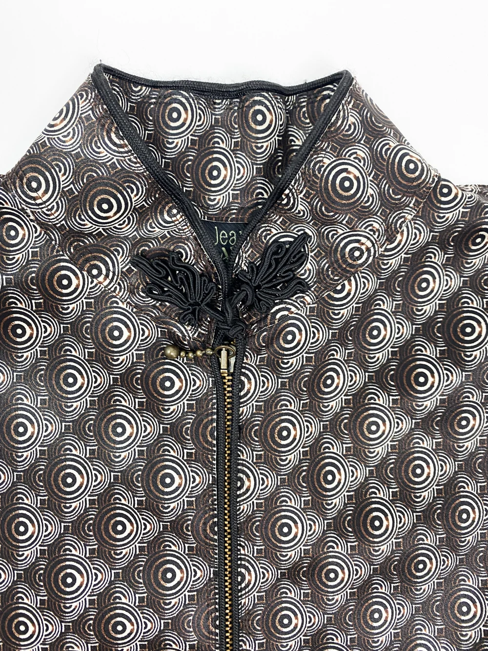 JEAN PAUL GAULTIER ノーカラージャケット Jean Paul Gaultier F/W 1996 op art neoprene jacket — JAMES VELORIA