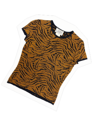 Gianni Versace 90s tiger print knit top — JAMES VELORIA