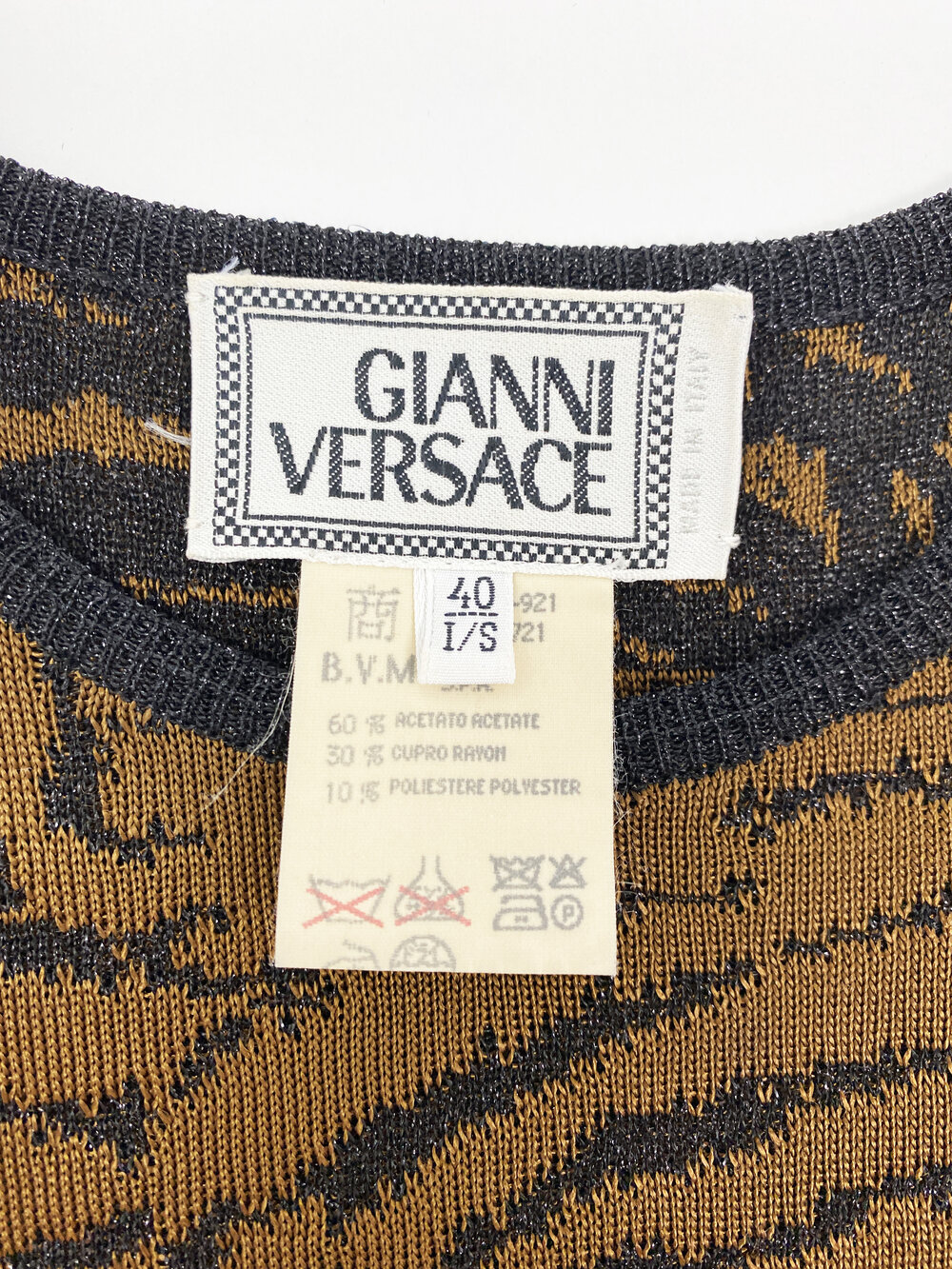Gianni Versace 90s tiger print knit top — JAMES VELORIA Gianni Versace 90s tiger print knit top — JAMES VELORIA