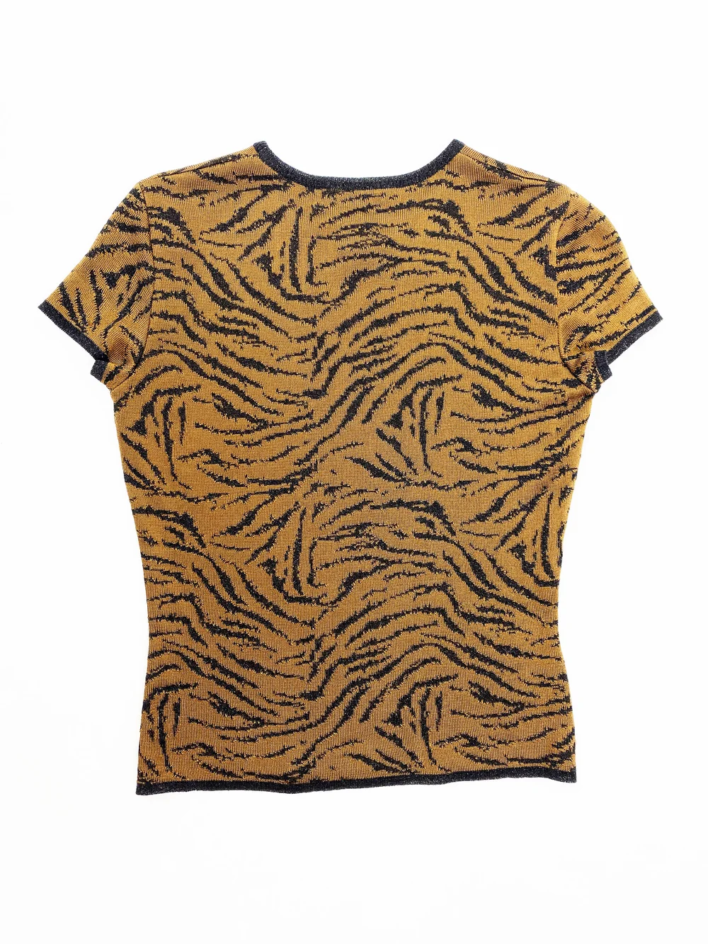 Gianni Versace 90s tiger print knit top — JAMES VELORIA