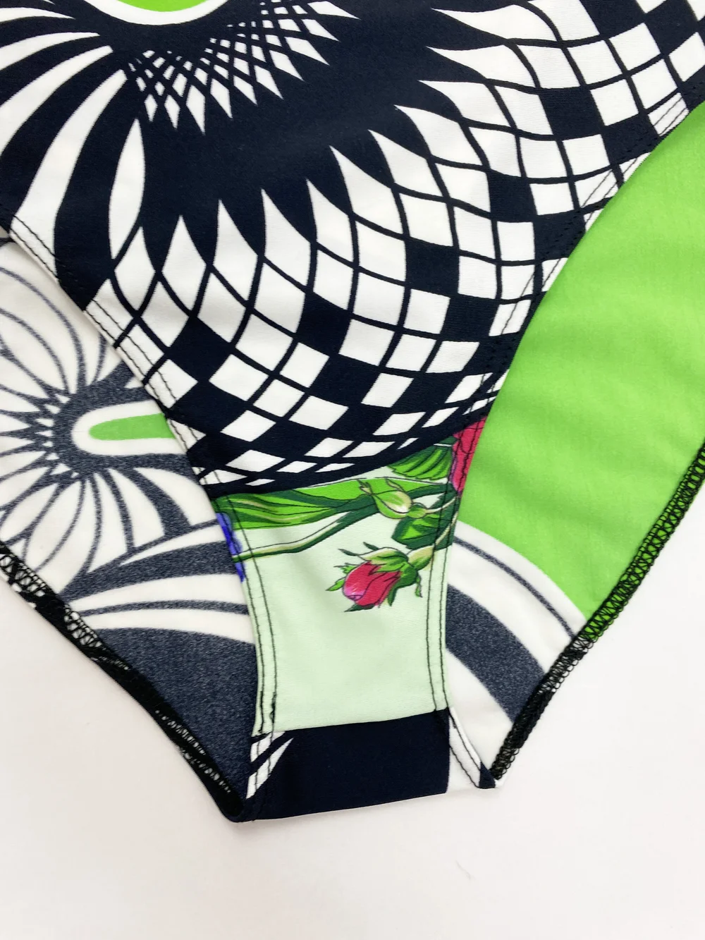 Gianni Versace Versus green op art swimsuit — JAMES VELORIA