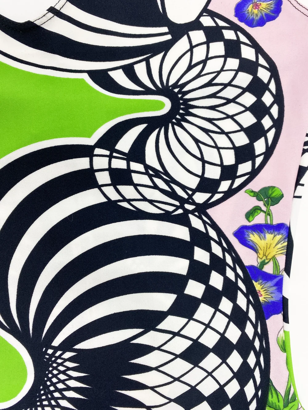 Gianni Versace Versus green op art swimsuit — JAMES VELORIA