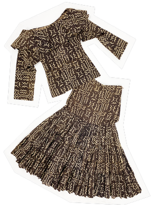 Norma Kamali 80s mud cloth print top and skirt set — JAMES VELORIA