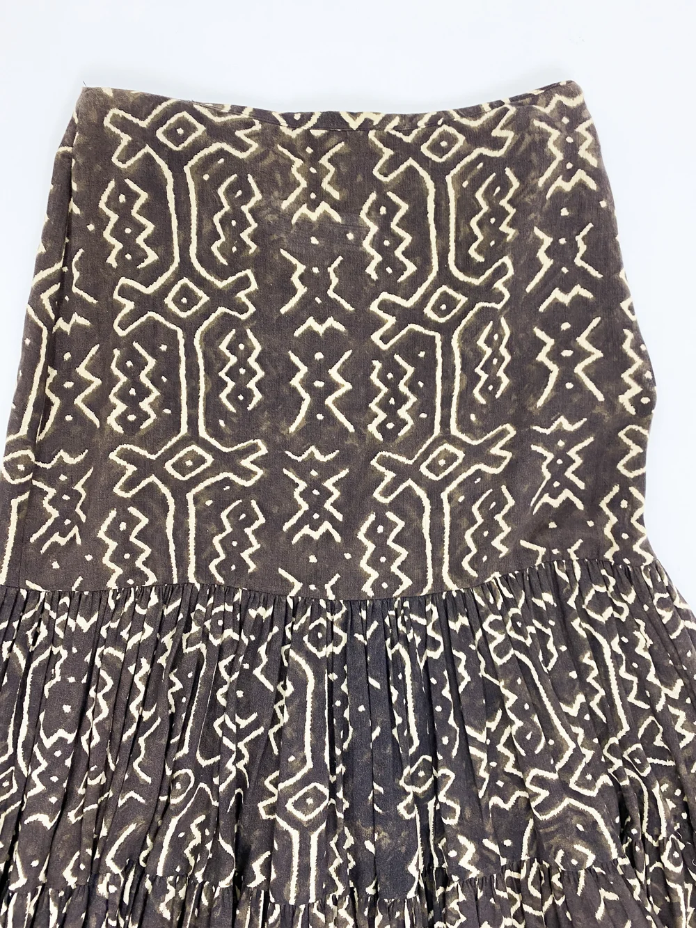 Norma Kamali 80s mud cloth print top and skirt set — JAMES VELORIA