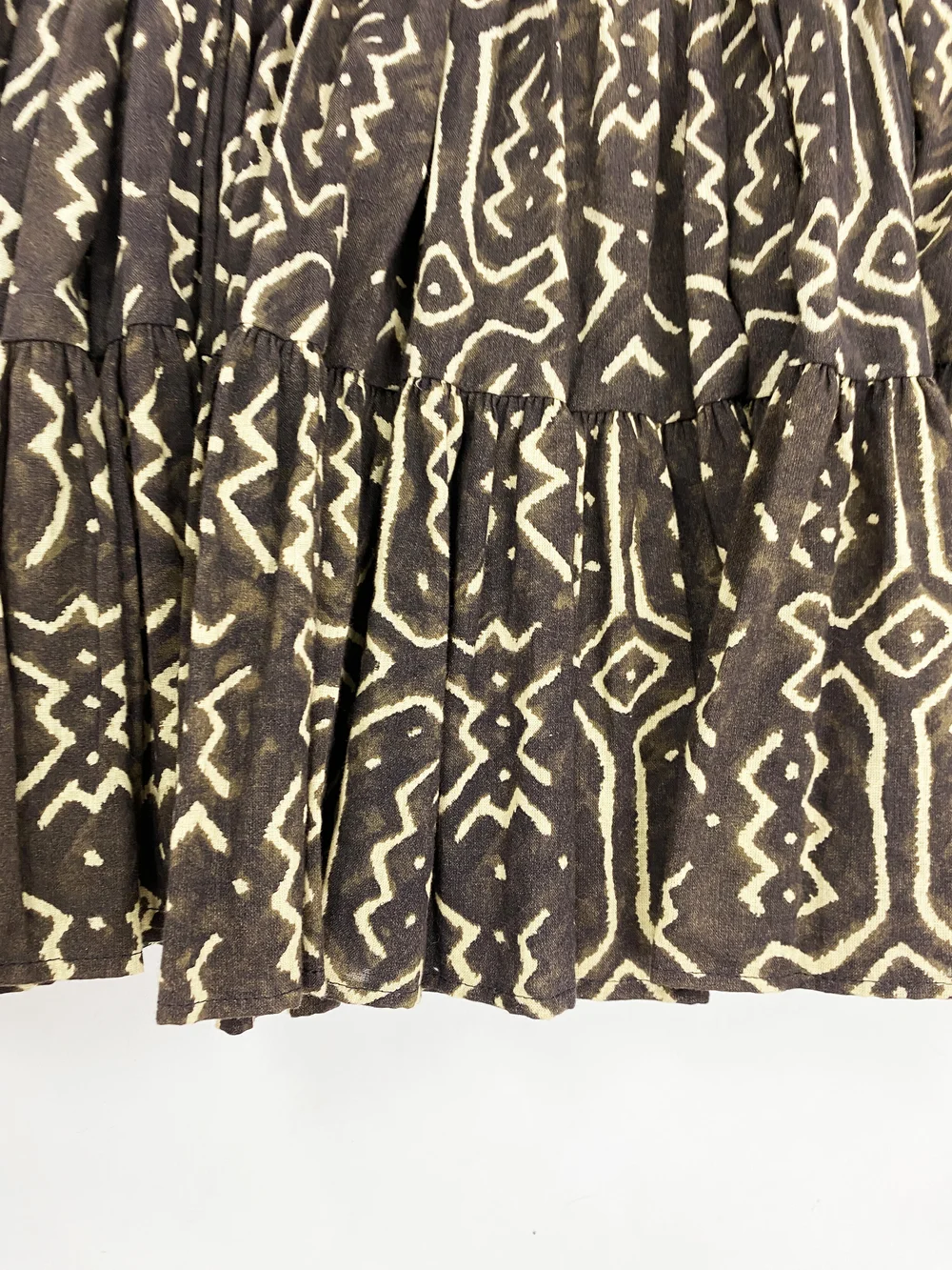 Norma Kamali 80s mud cloth print top and skirt set — JAMES VELORIA