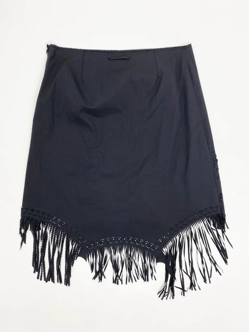 Jean Paul Gaultier laser cut fringe skirt — JAMES VELORIA