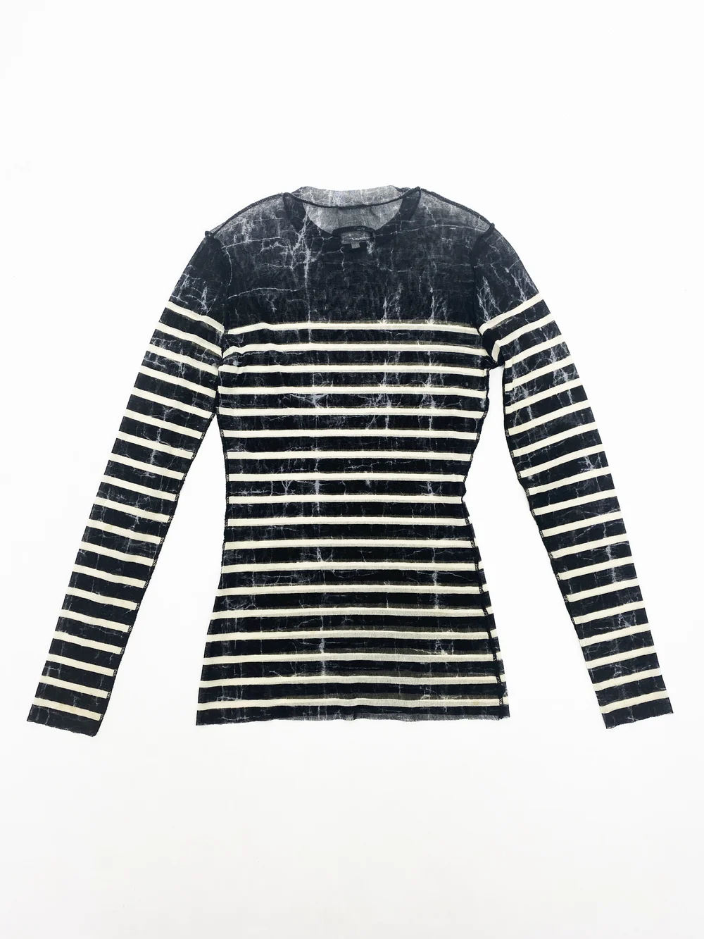 Jean Paul Gaultier S/S 2000 tie dye striped mesh top — JAMES VELORIA
