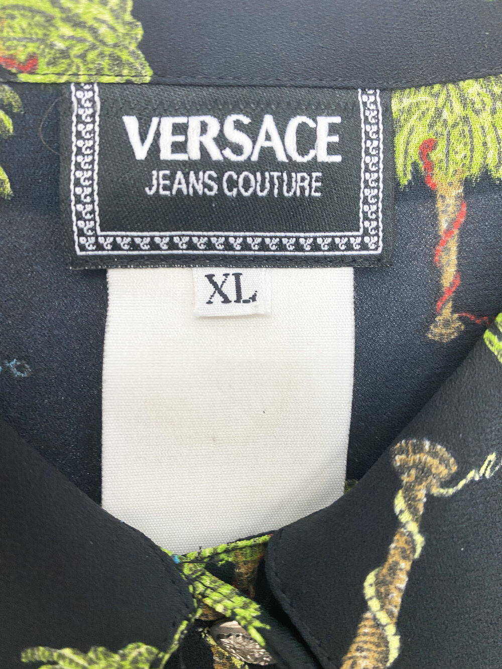 tragt hvidløg Kontinent Versace Jeans Couture 90s palm tree print shirt — JAMES VELORIA
