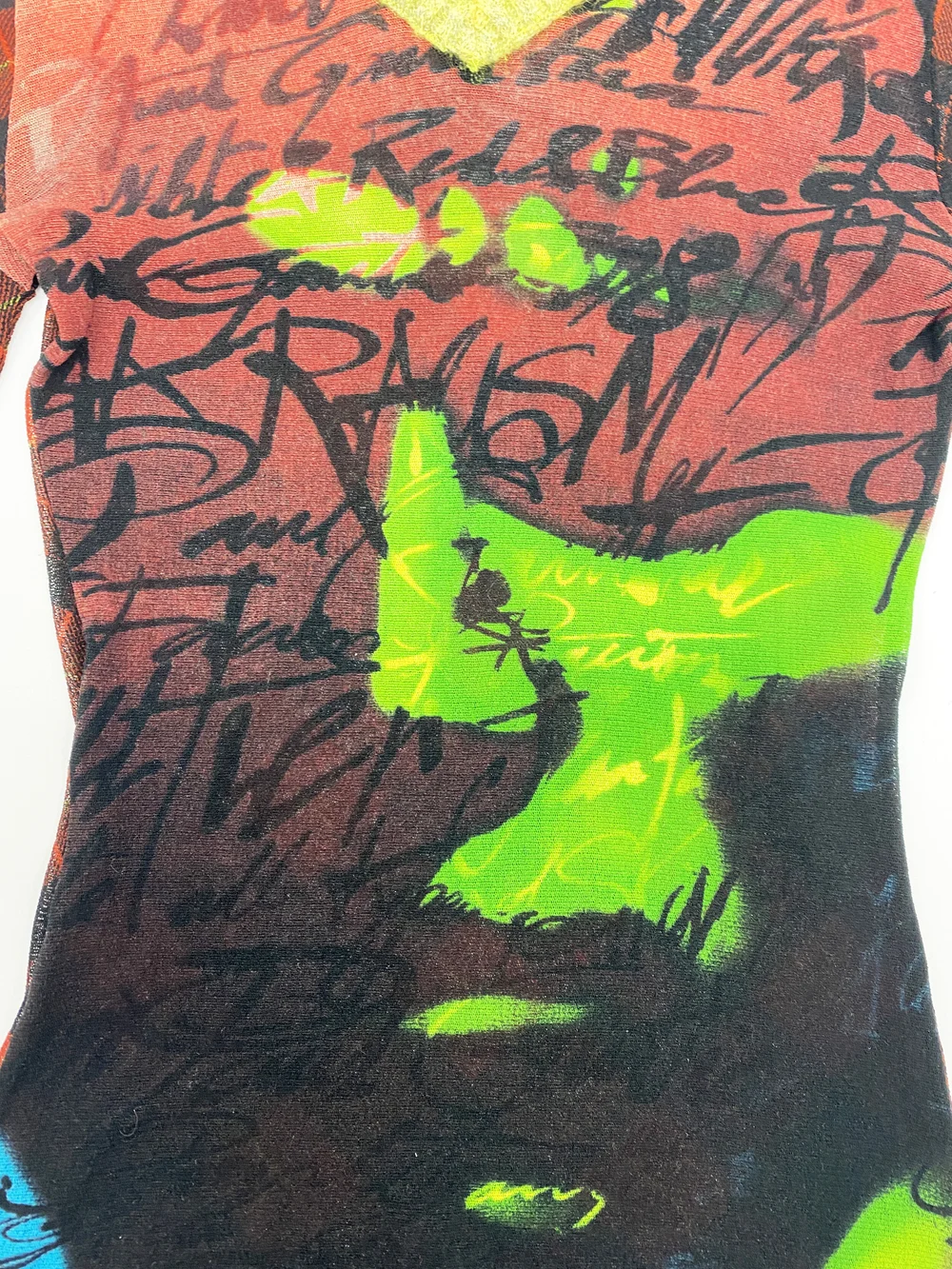 Jean Paul Gaultier 90s mesh top with knit trim — JAMES VELORIA