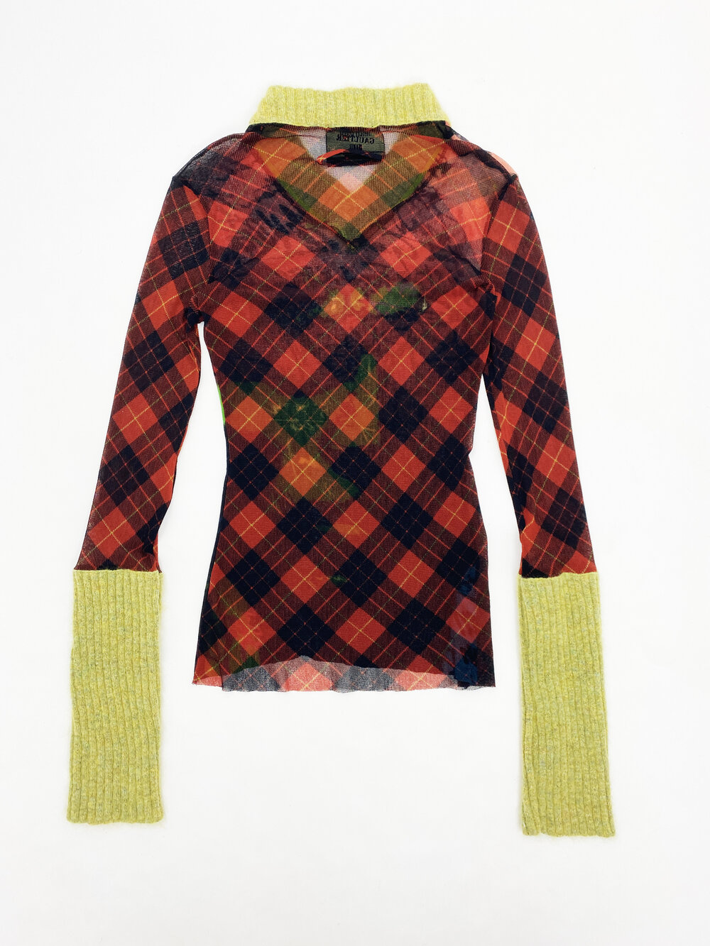 Jean Paul Gaultier 90s mesh top with knit trim — JAMES VELORIA Jean Paul Gaultier 90s mesh top with knit trim — JAMES VELORIA