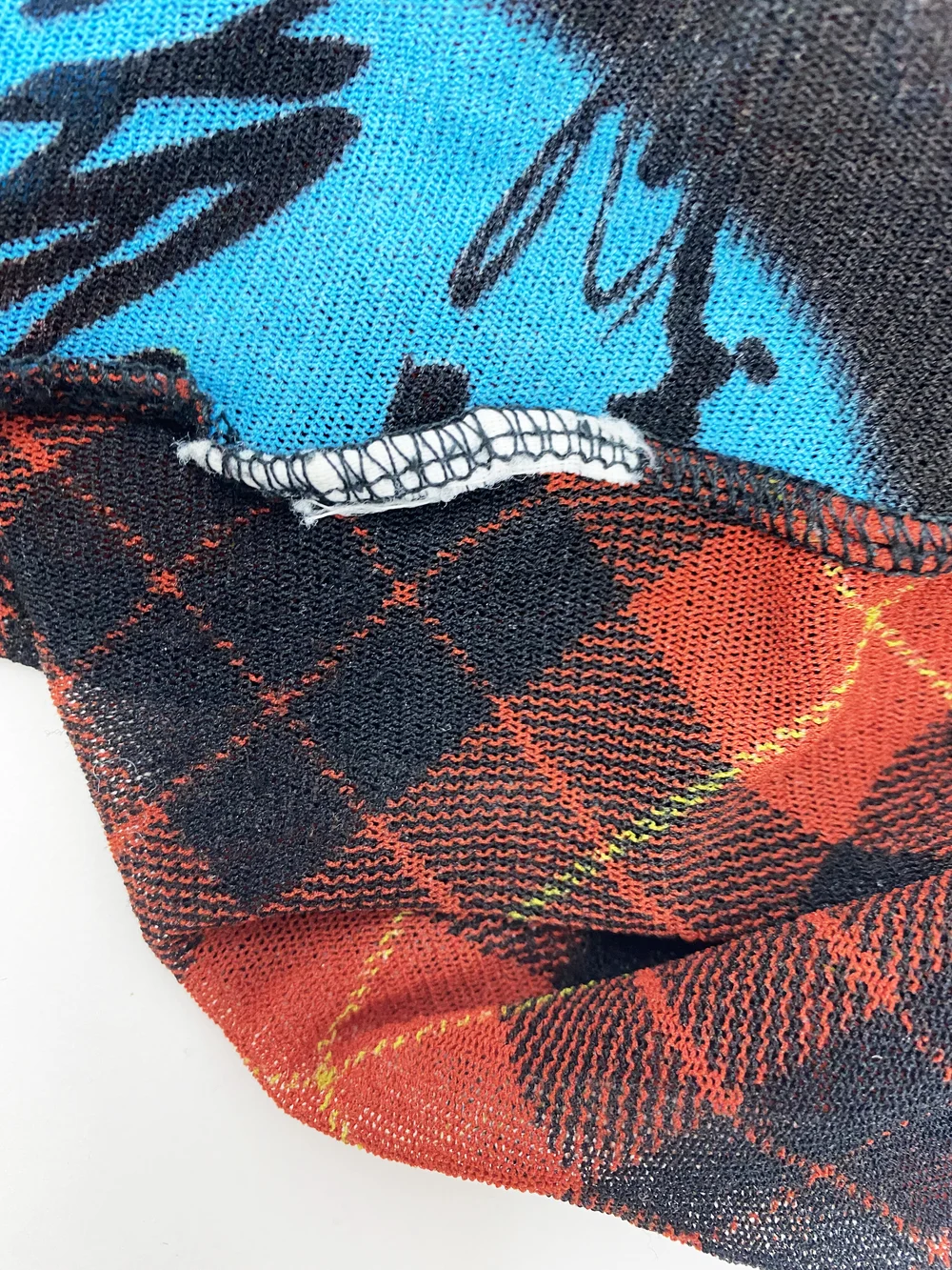 Jean Paul Gaultier 90s mesh top with knit trim — JAMES VELORIA