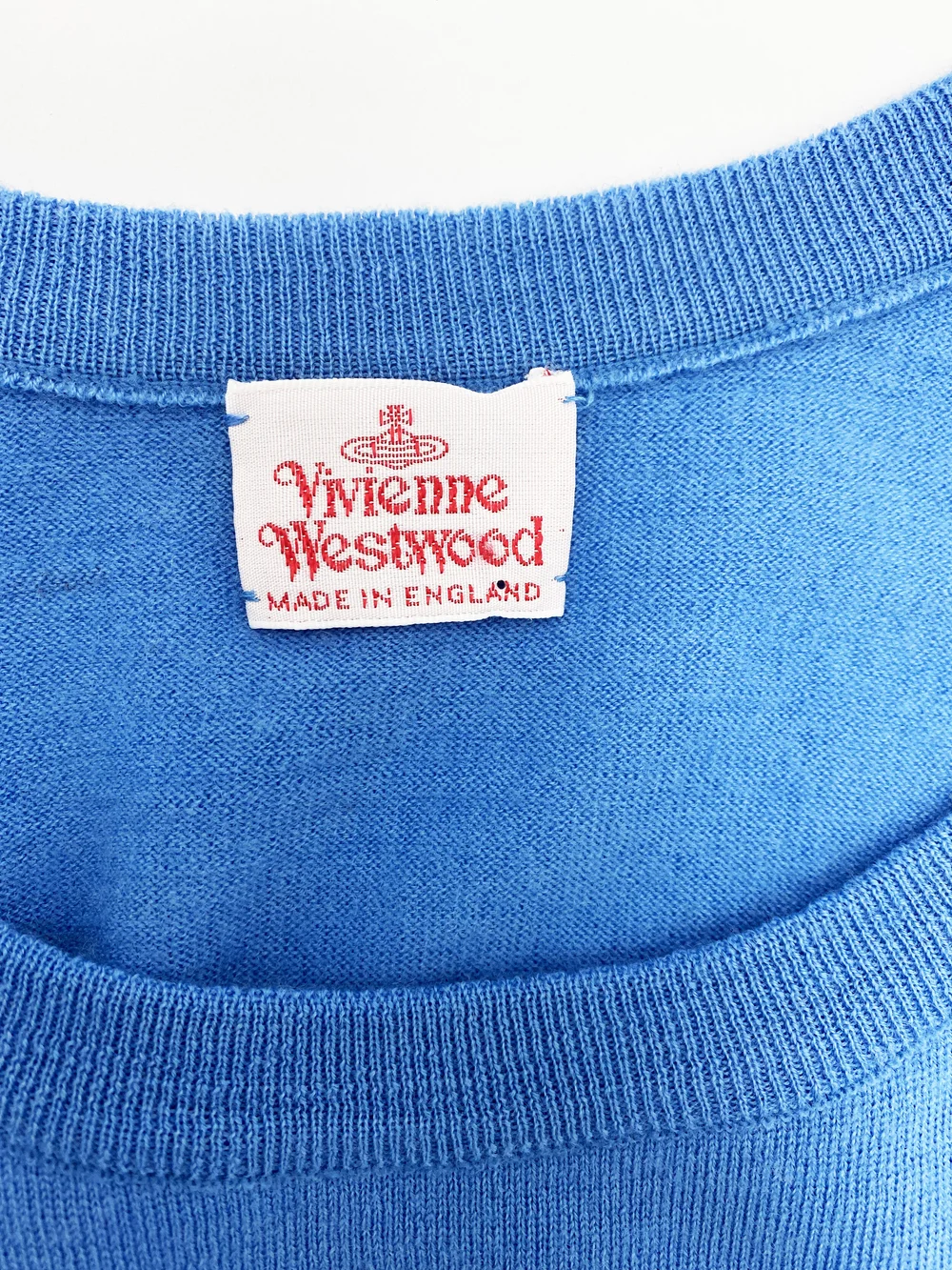 Vivienne Westwood 90s blue cropped orb sweater — JAMES VELORIA