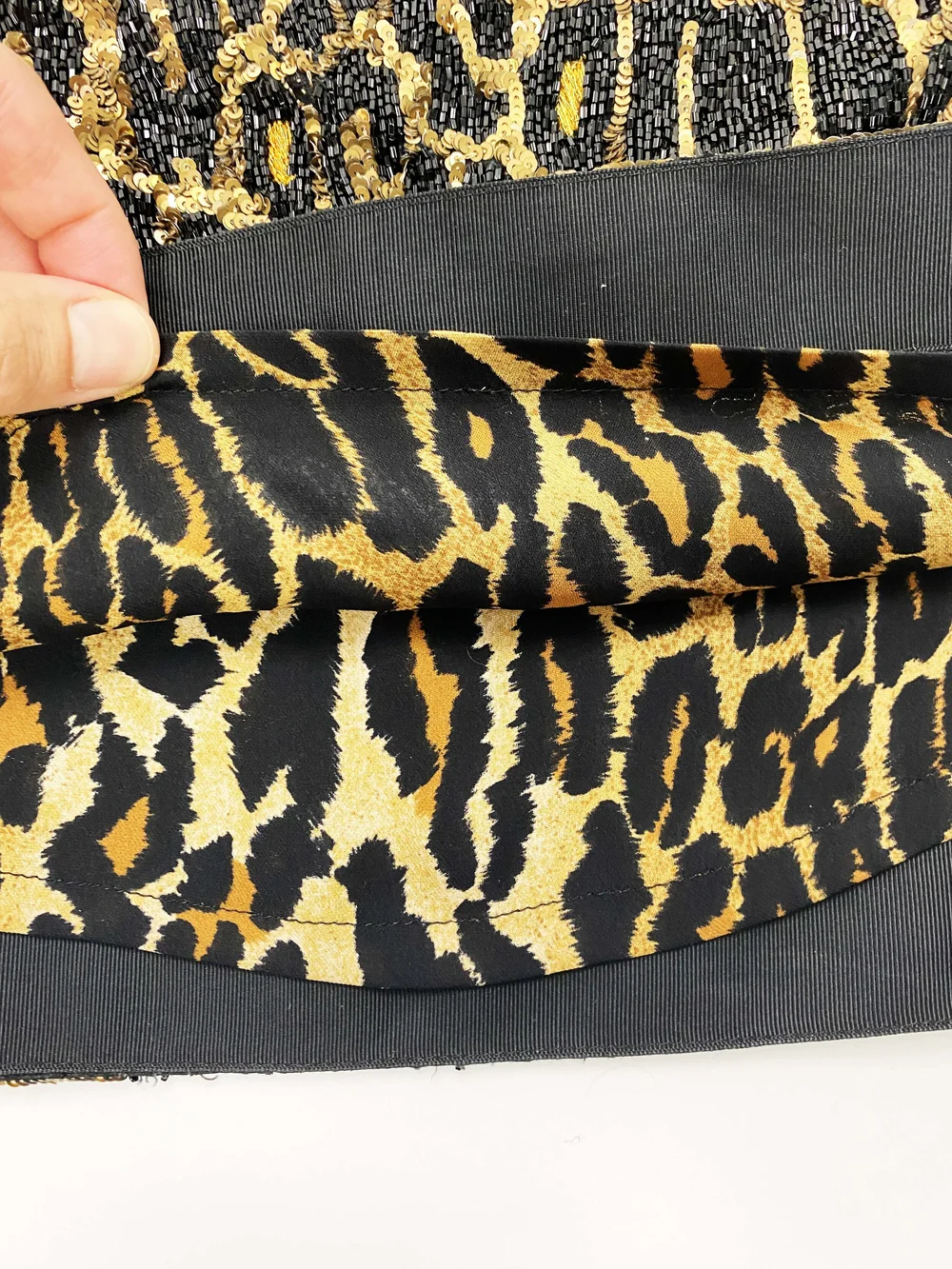 Todd Oldham F/W 1992 beaded leopard print skirt — JAMES VELORIA