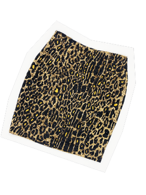 Todd Oldham F/W 1992 beaded leopard print skirt — JAMES VELORIA
