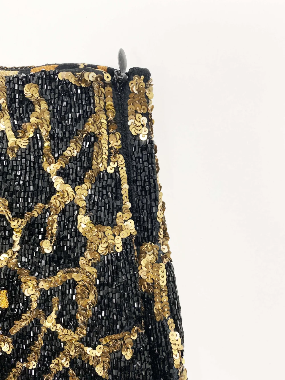 Todd Oldham F/W 1992 beaded leopard print skirt — JAMES VELORIA