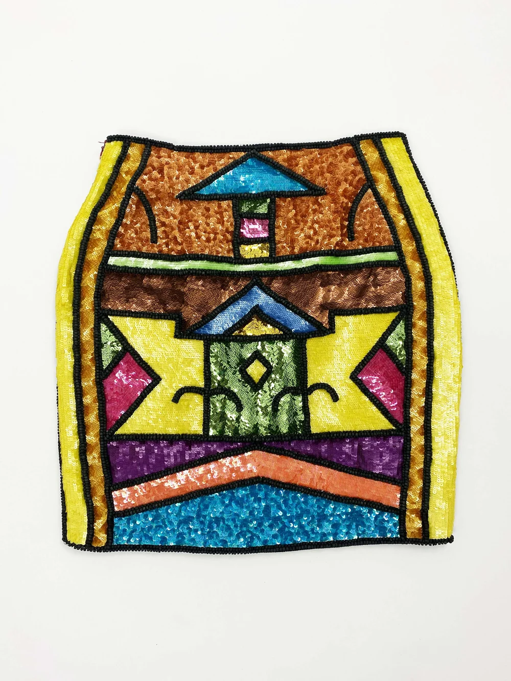 Todd Oldham F/W 1991 beaded geometric skirt — JAMES VELORIA