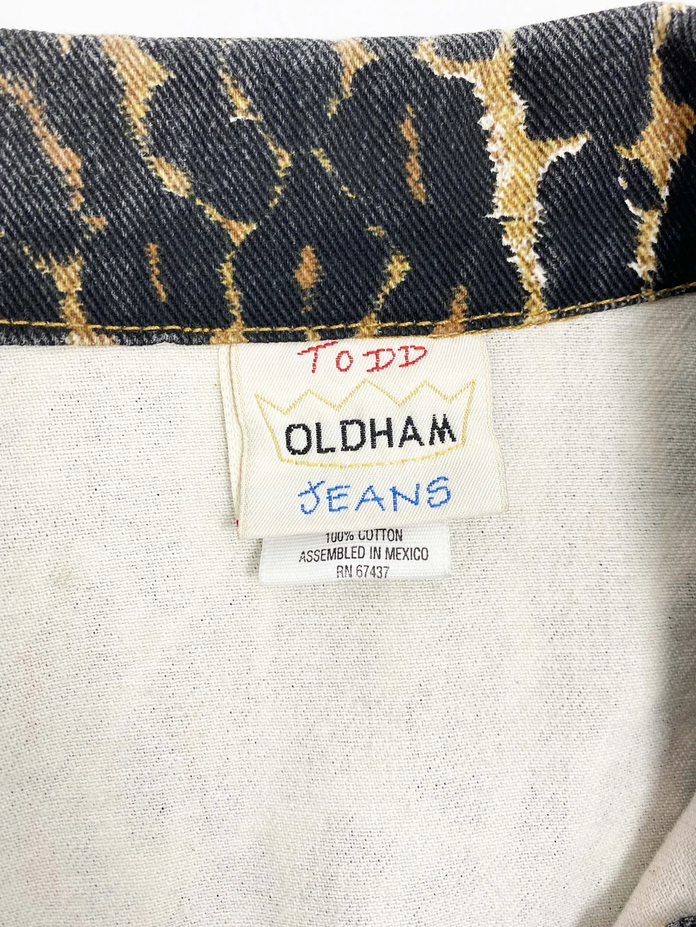 Todd Oldham leopard print jean jacket — JAMES VELORIA