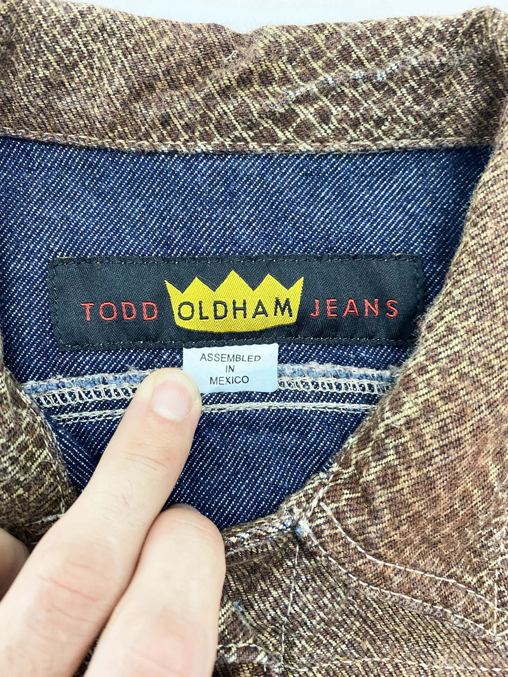 Todd Oldham snake print jean jacket — JAMES VELORIA