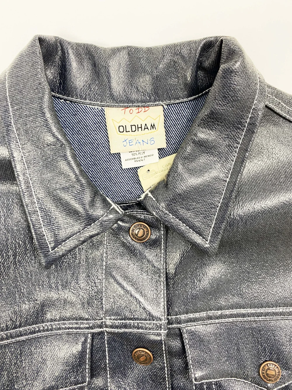 Todd Oldham gray coated denim jacket — JAMES VELORIA