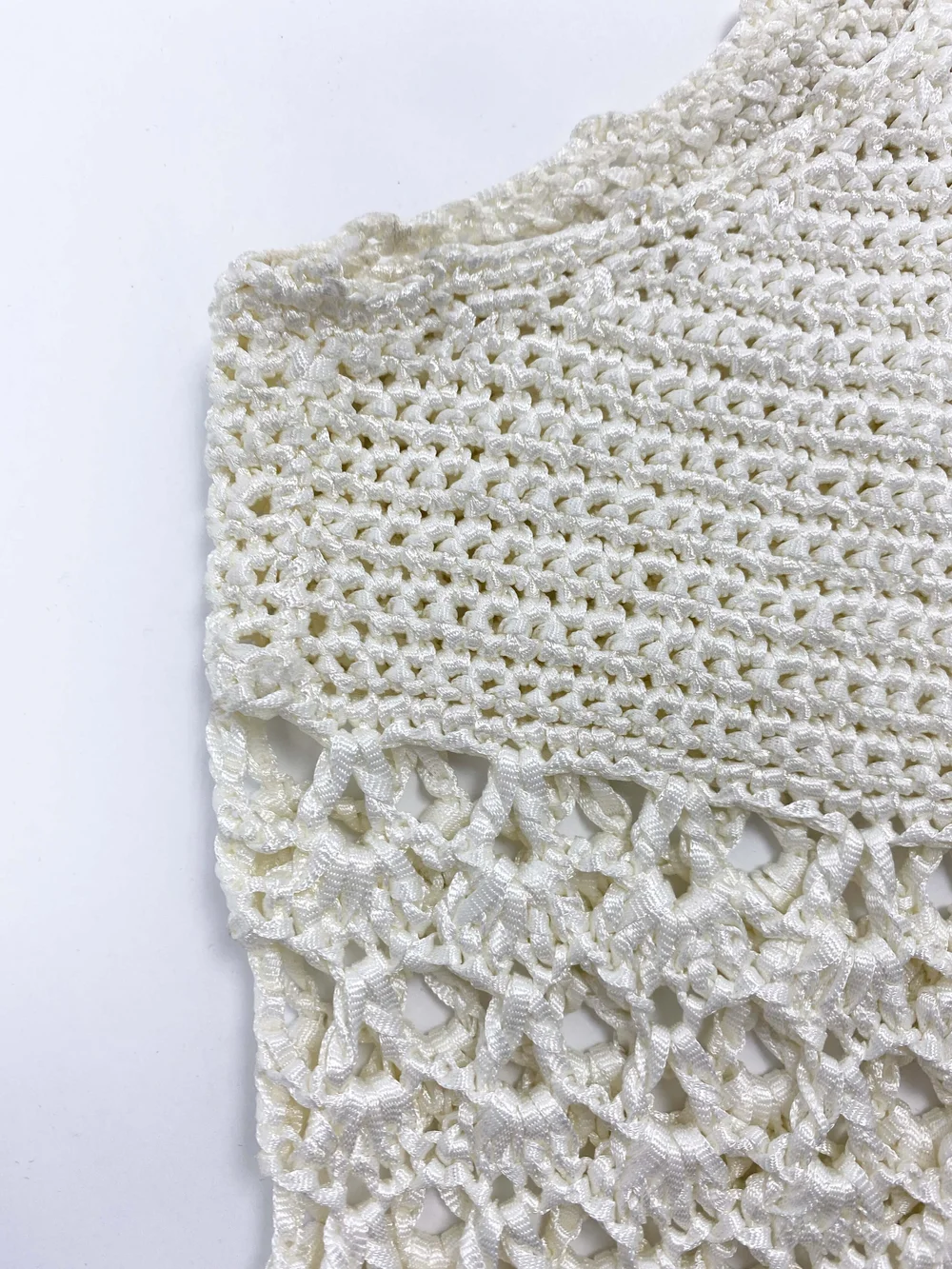 Todd Oldham S/S 1996 ivory crocheted tank top — JAMES VELORIA