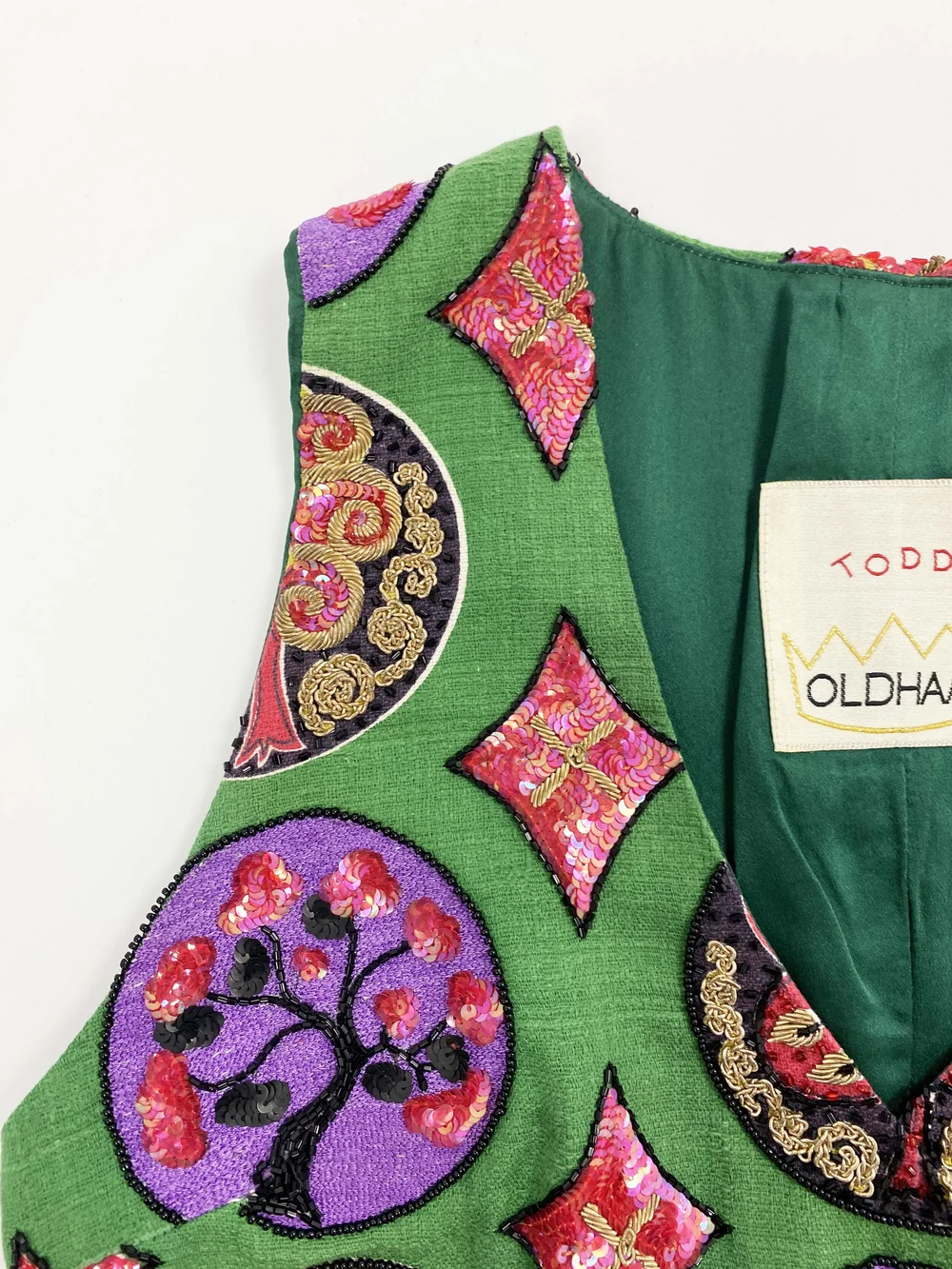 Todd Oldham F/W 1992 beaded tree vest — JAMES VELORIA