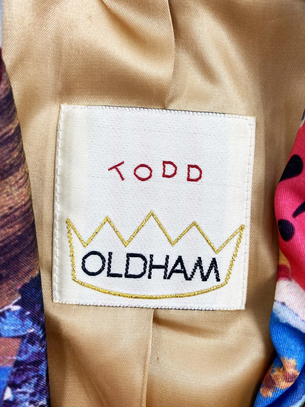 Todd Oldham 90s collage print trench coat — JAMES VELORIA