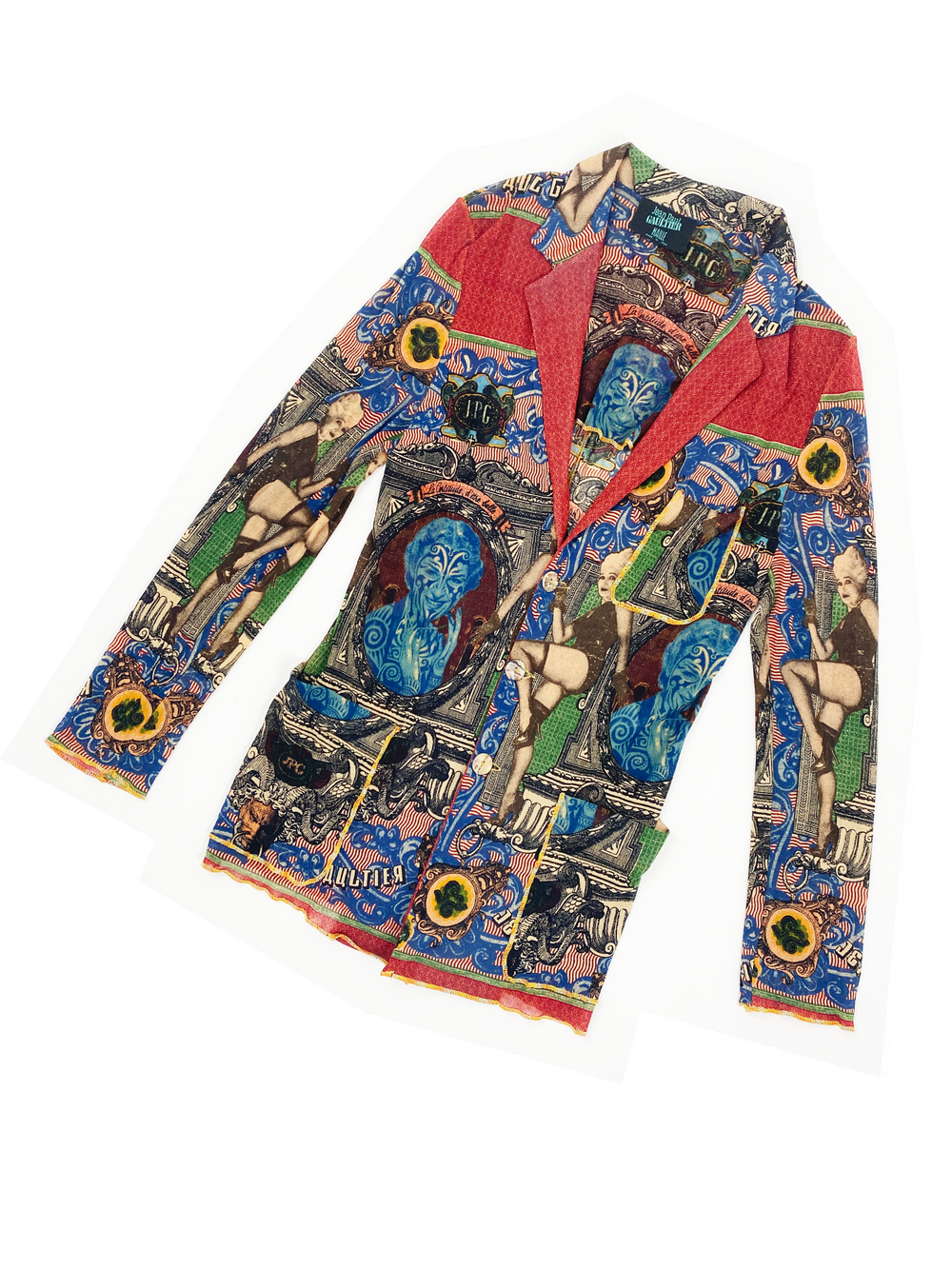 Jean Paul Gaultier 90s tattoo print mesh jacket — JAMES VELORIA 
