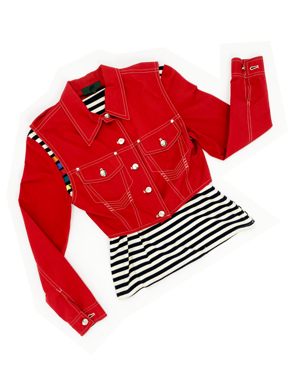 Jean Paul Gaultier red 2-piece jacket — JAMES VELORIA