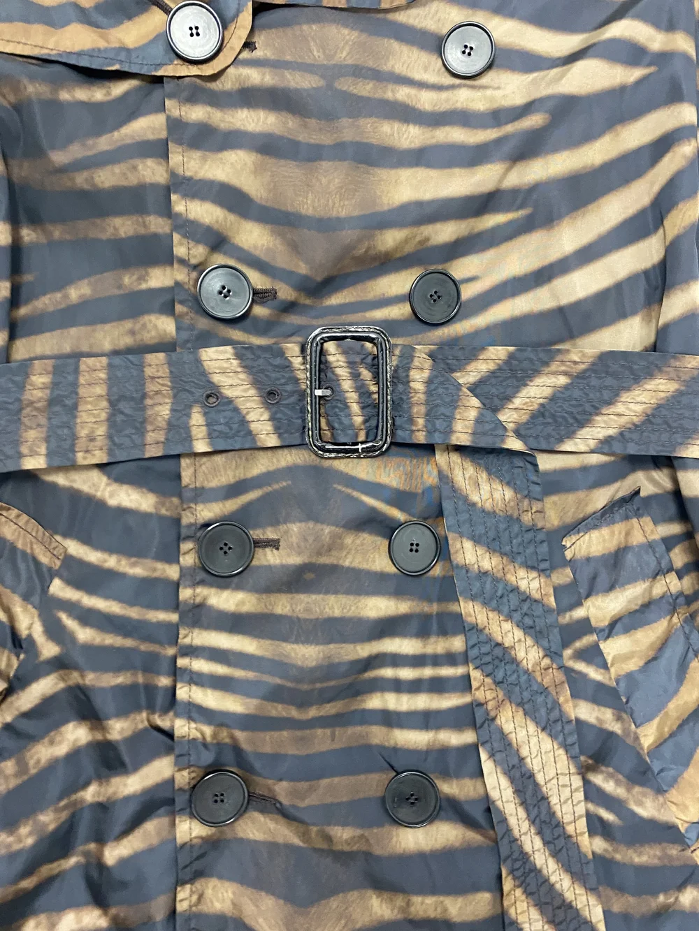 Jean Paul Gaultier zebra pelt print trench coat — JAMES VELORIA
