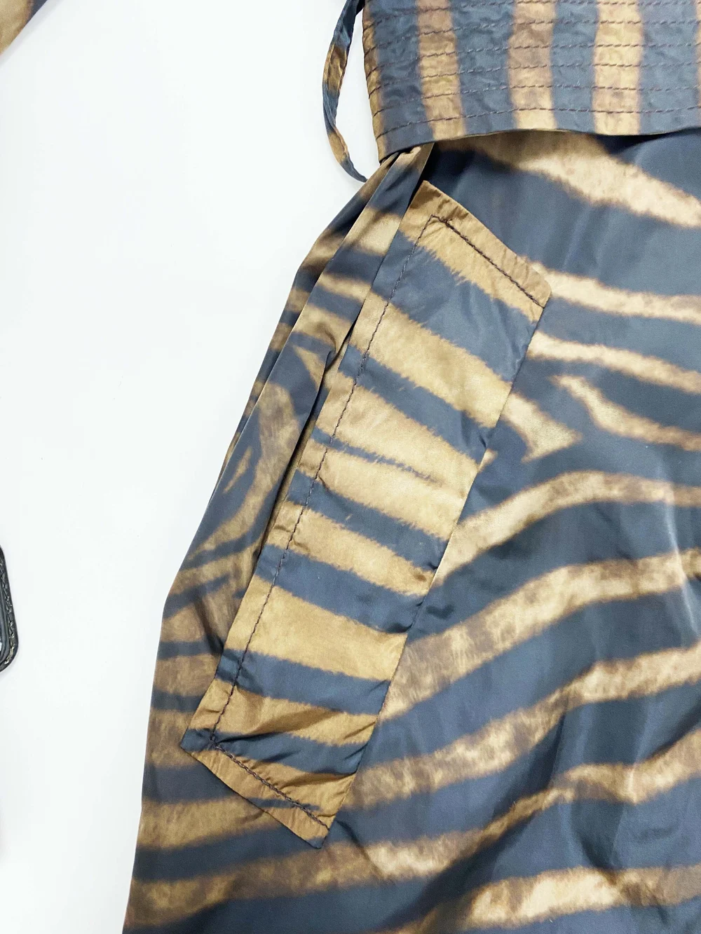 Jean Paul Gaultier zebra pelt print trench coat — JAMES VELORIA