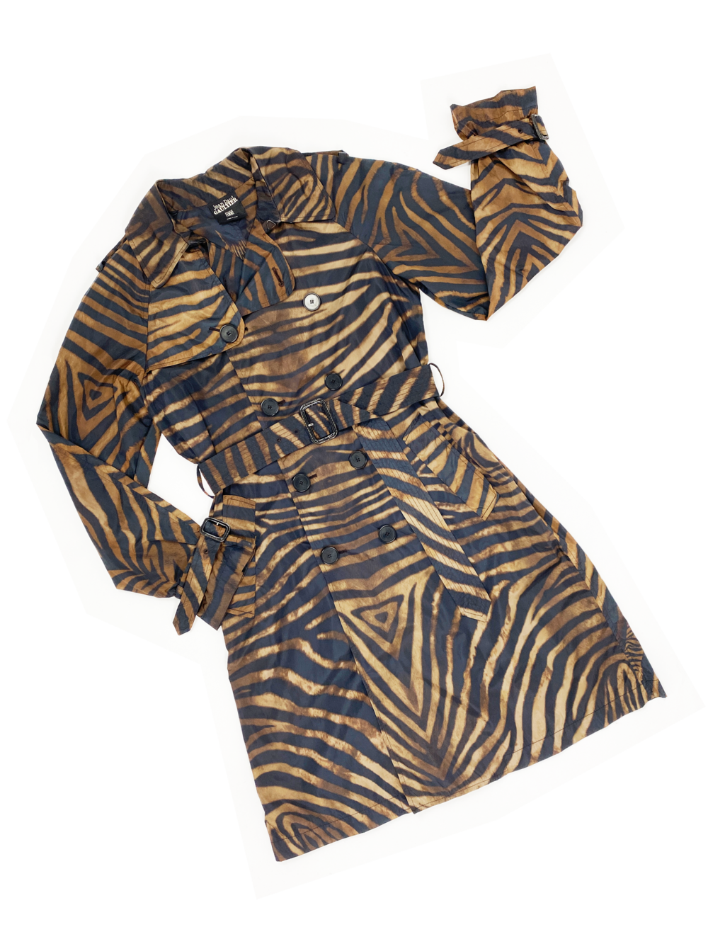 Jean Paul Gaultier zebra pelt print trench coat — JAMES VELORIA