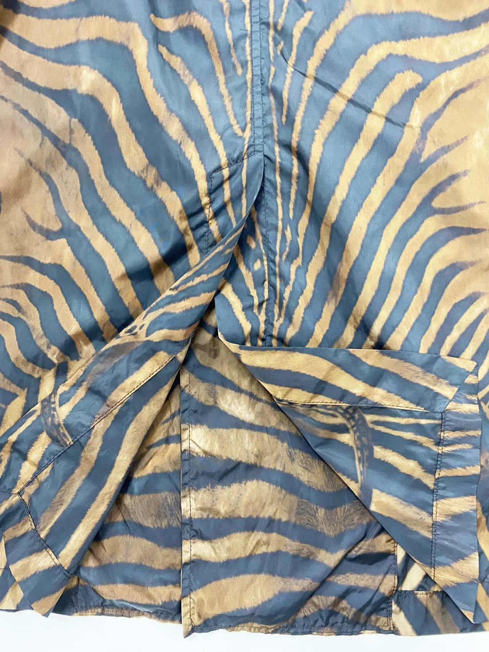 Jean Paul Gaultier zebra pelt print trench coat — JAMES VELORIA