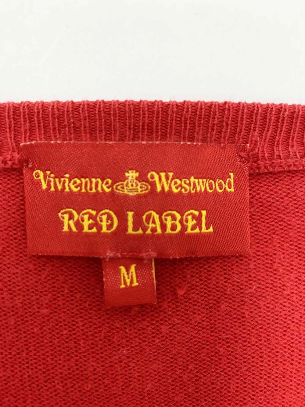 Vivienne Westwood red orb cardigan — JAMES VELORIA