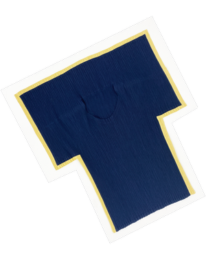 Issey Miyake pleated folded collar top — JAMES VELORIA
