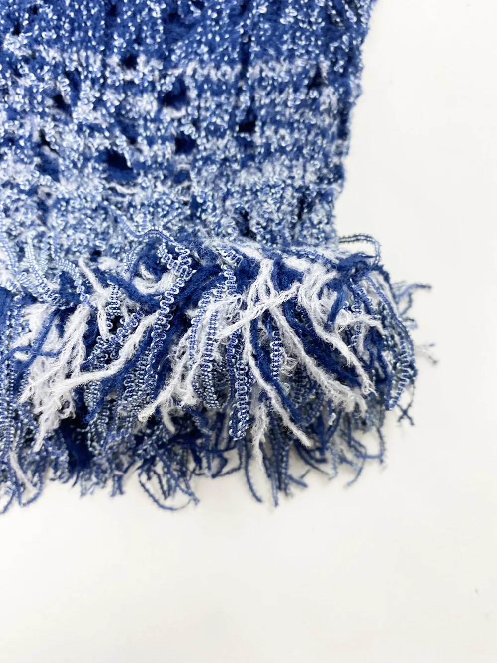 Christian Dior S/S 2000 blue shredded knit dress  JAMES VELORIA