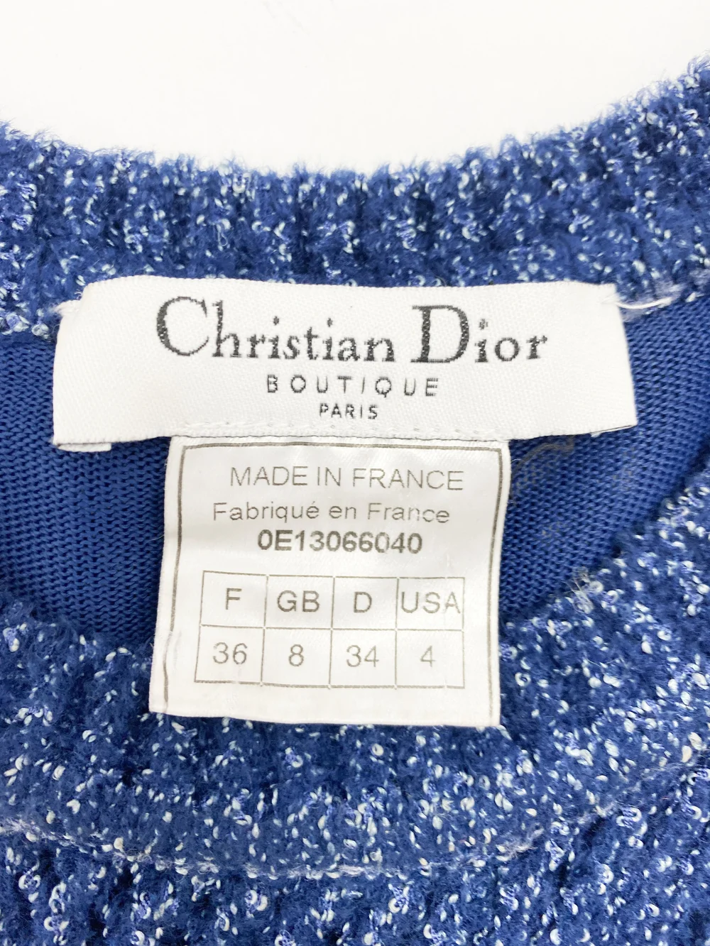 Christian Dior S/S 2000 blue shredded knit dress — JAMES VELORIA