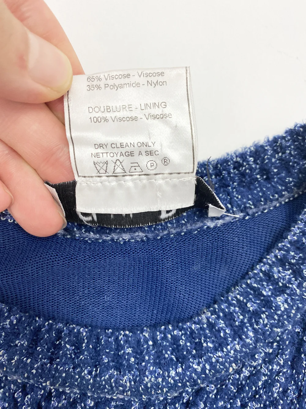 Christian Dior S/S 2000 blue shredded knit dress — JAMES VELORIA