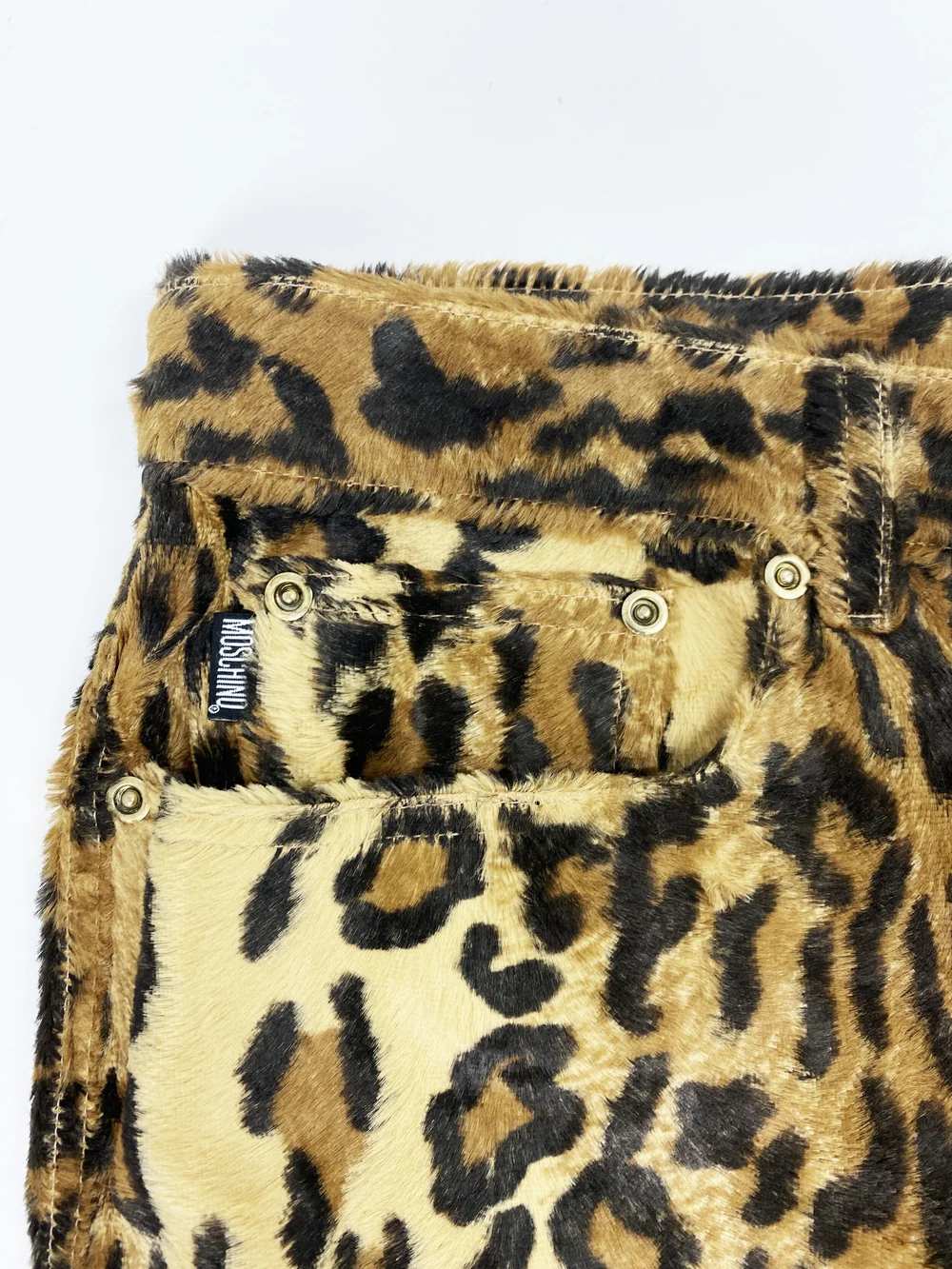 Moschino 1996 faux fur leopard print pants — JAMES VELORIA