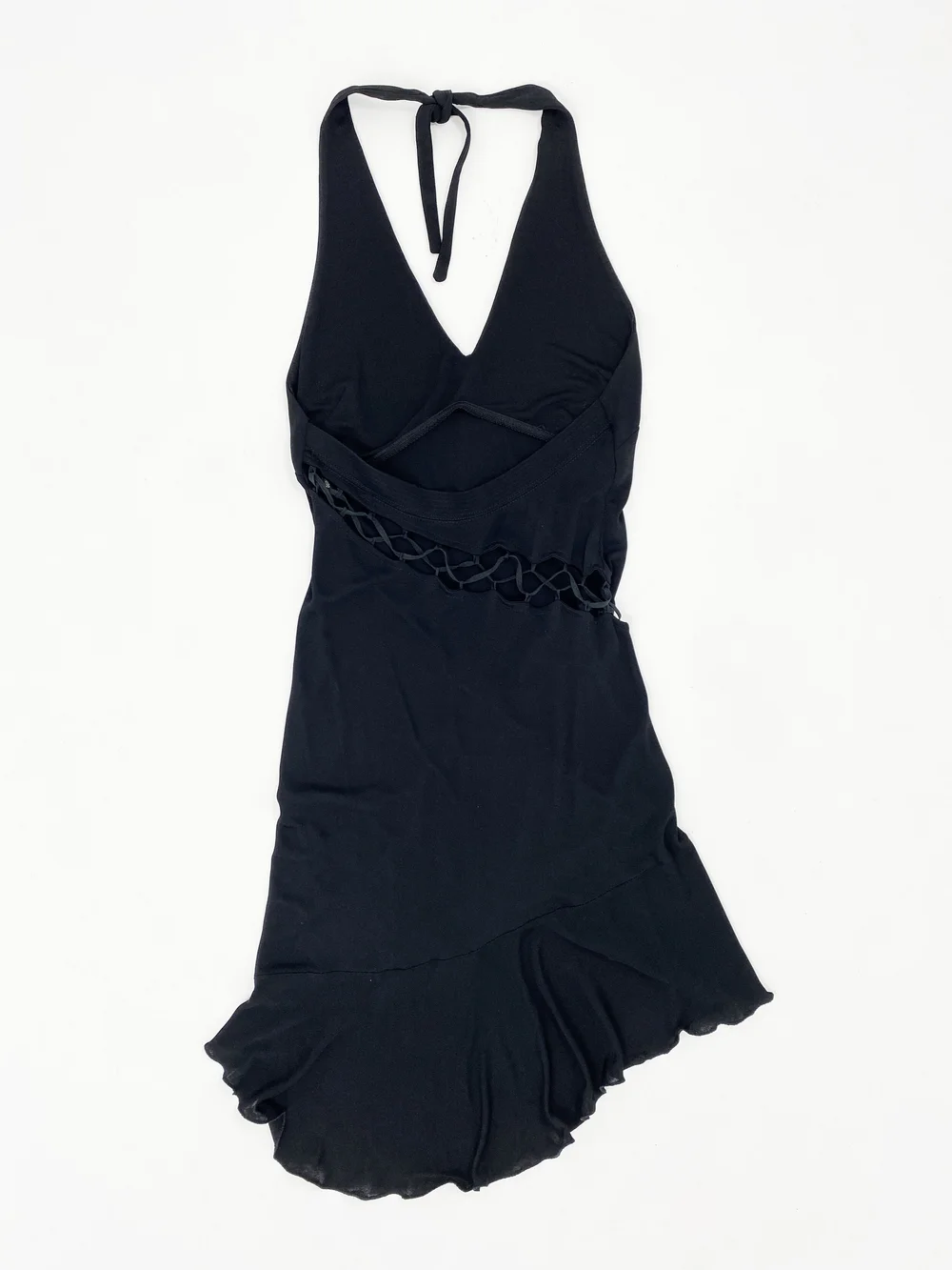 Roberto Cavalli cutout lace up halter dress  JAMES VELORIA