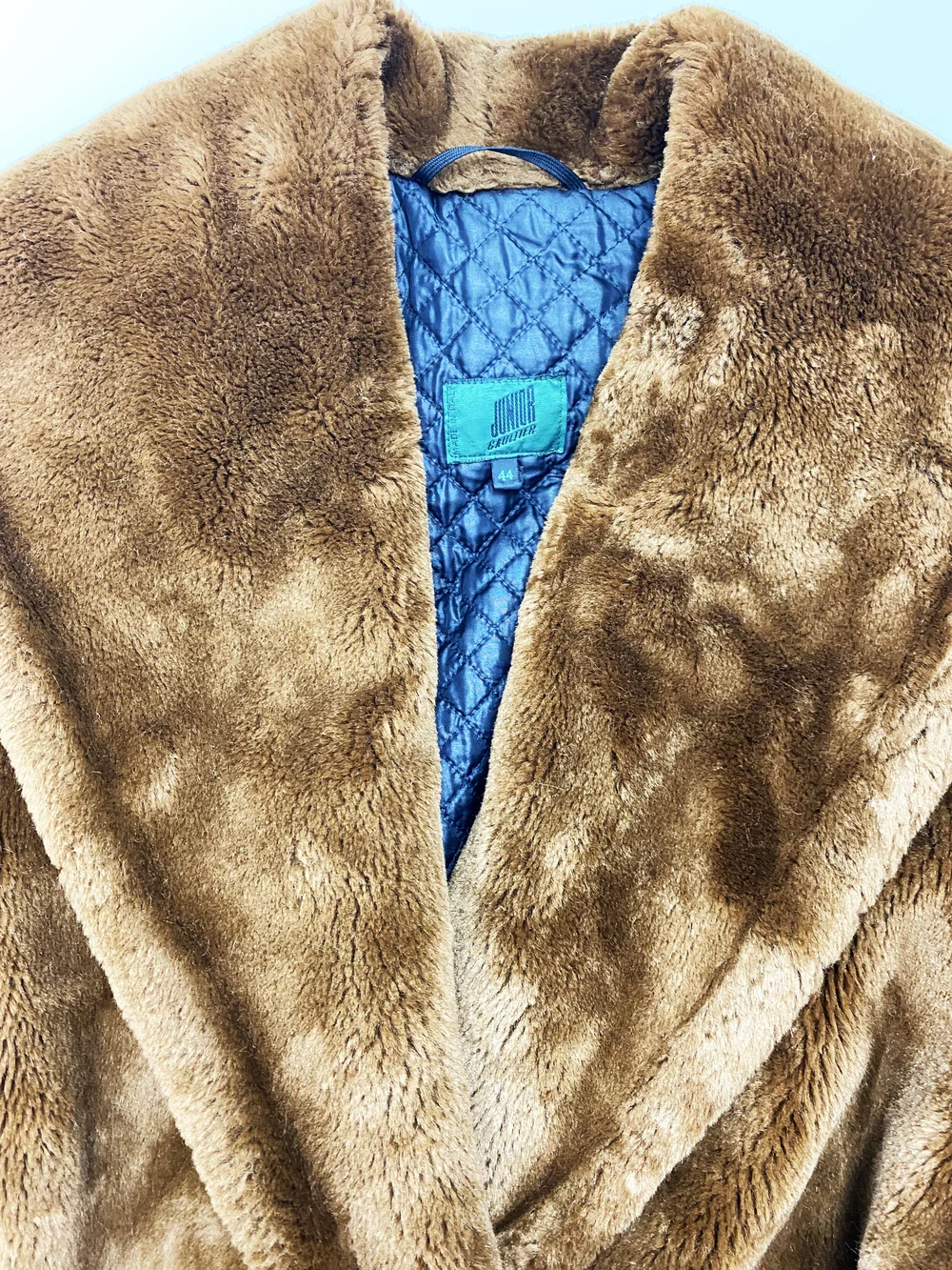 Jean Paul Gaultier 90s brown faux fur coat — JAMES VELORIA