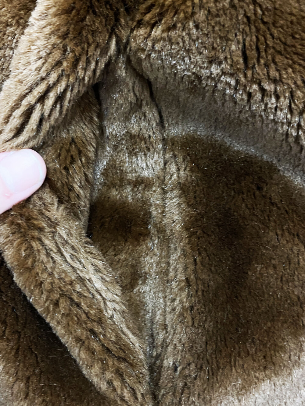 Jean Paul Gaultier 90s brown faux fur coat — JAMES VELORIA
