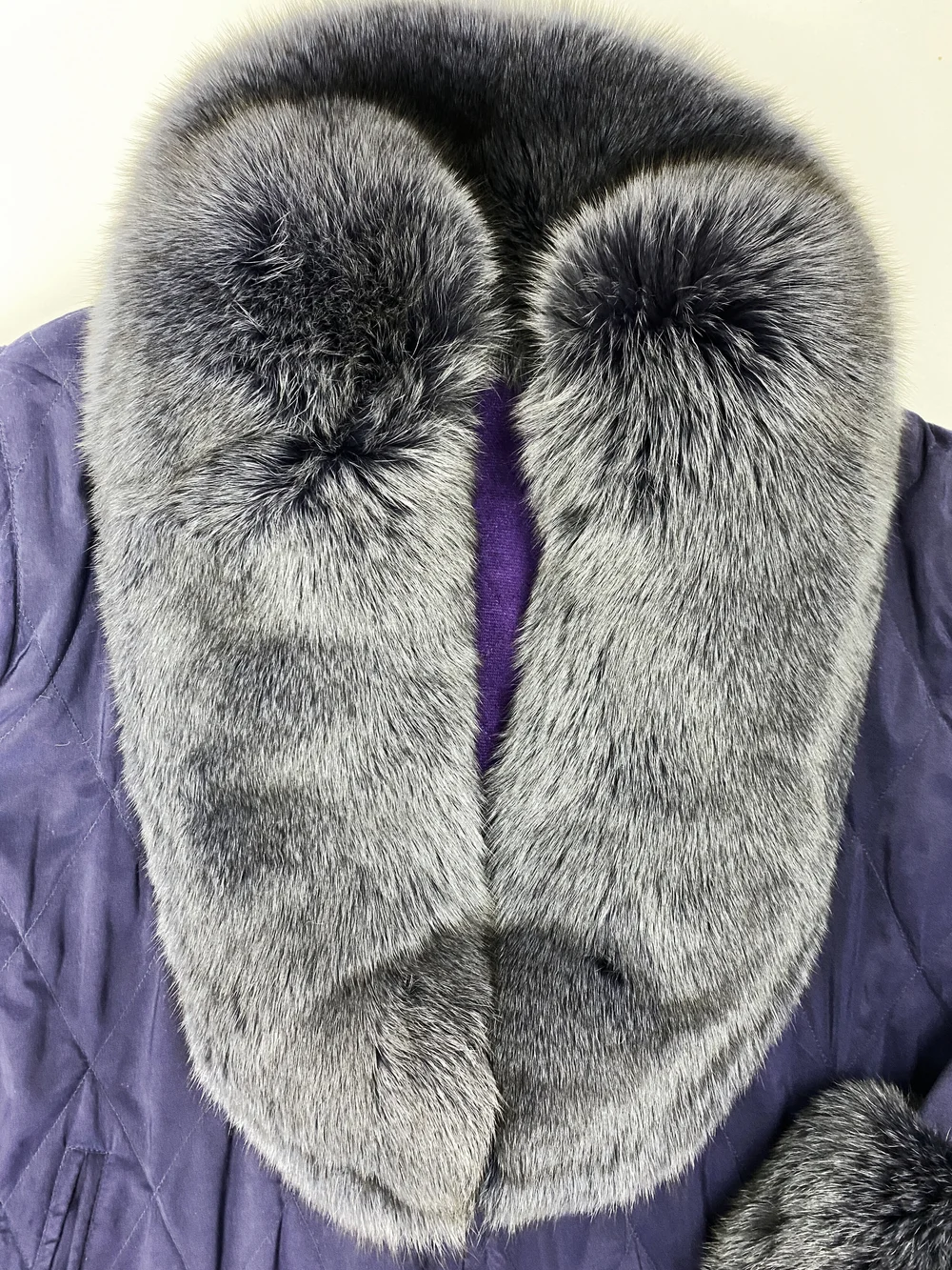 Gianfranco Ferre purple fur trim coat — JAMES VELORIA