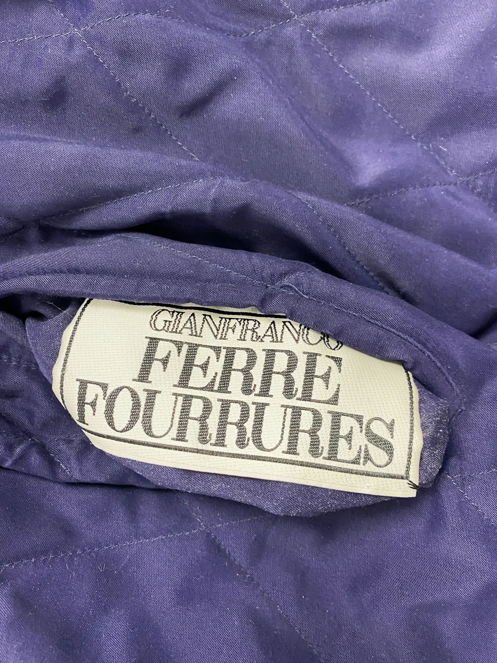 Gianfranco Ferre purple fur trim coat — JAMES VELORIA