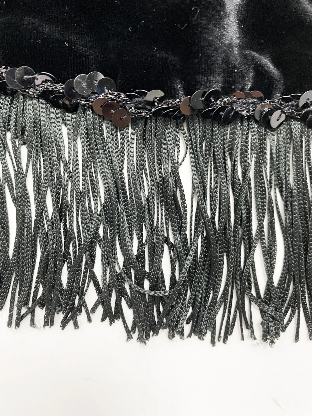 Maison Martin Margiela F/W 2006 velvet fringe crop top — JAMES VELORIA