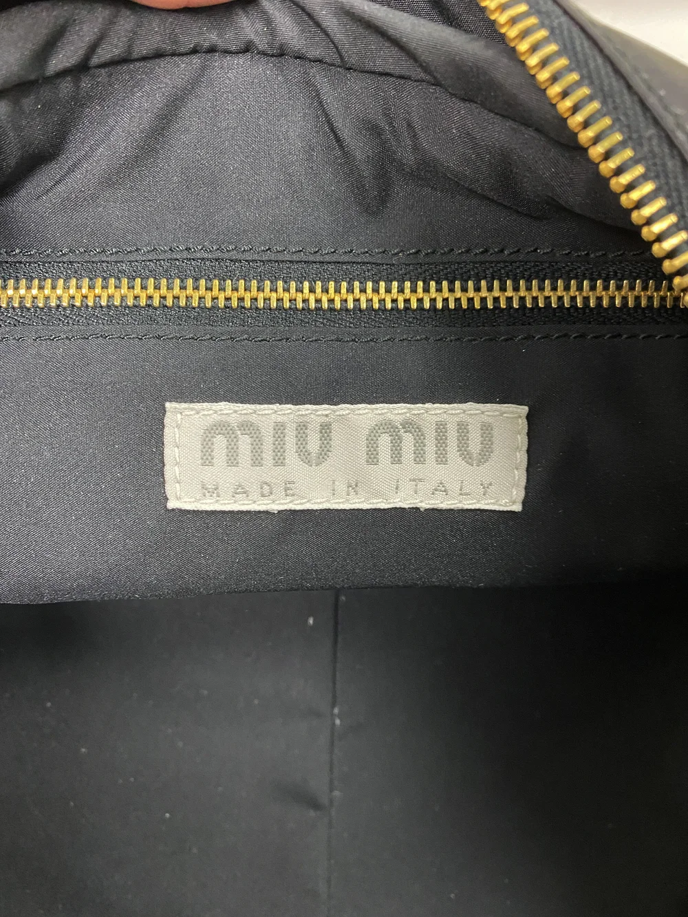 バッグ 90s00s archive miu miu belt leather bag MIU MIU Archive Handbag Black Nylon Leather Strap 1990s