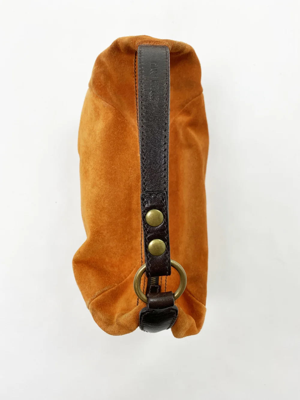 Miu Miu orange suede mini shoulder bag — JAMES VELORIA