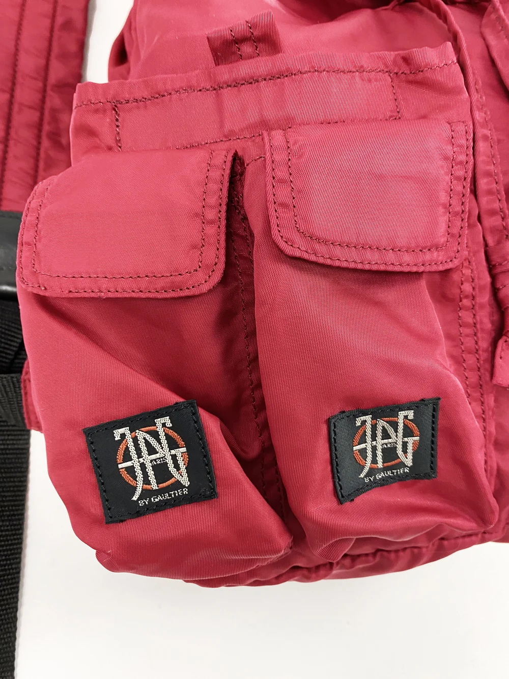 Jean Paul Gaultier red cargo pocket backpack — JAMES VELORIA